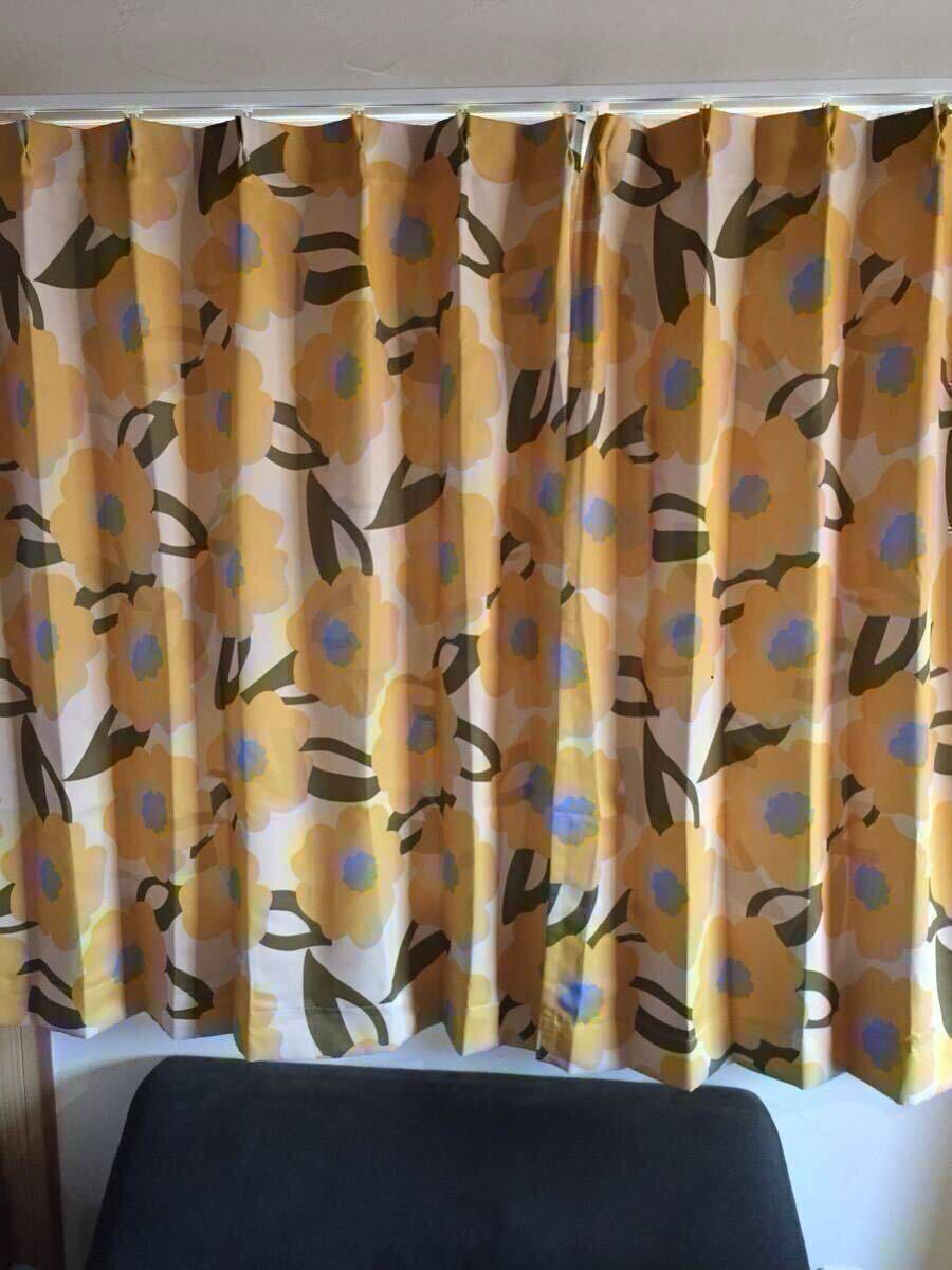 2枚組新品【シビラ】遮光カーテン【カラダス】W100×178 イエロー【羽毛布団 枕 シビラカバー ダウンケット出品中です】拍卖