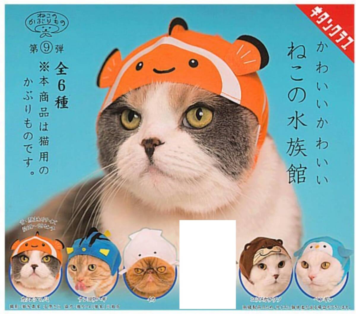ねこのかぶりもの第9弾 かわいいかわいい ねこの水族館 5種セット拍卖