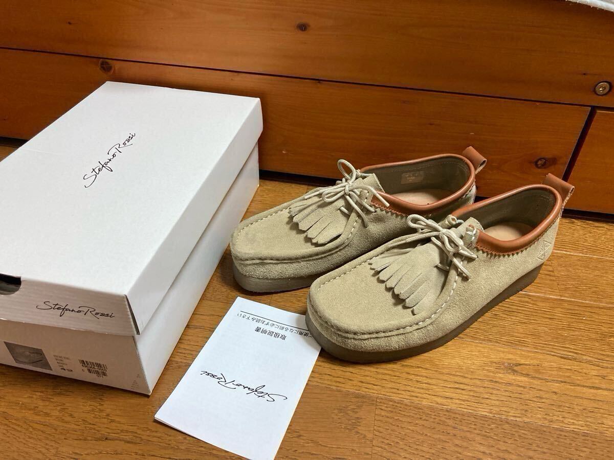 Stefano Rossi!ベージュ モカシン・スエードシューズサイズ42 26cmぐらい拍卖