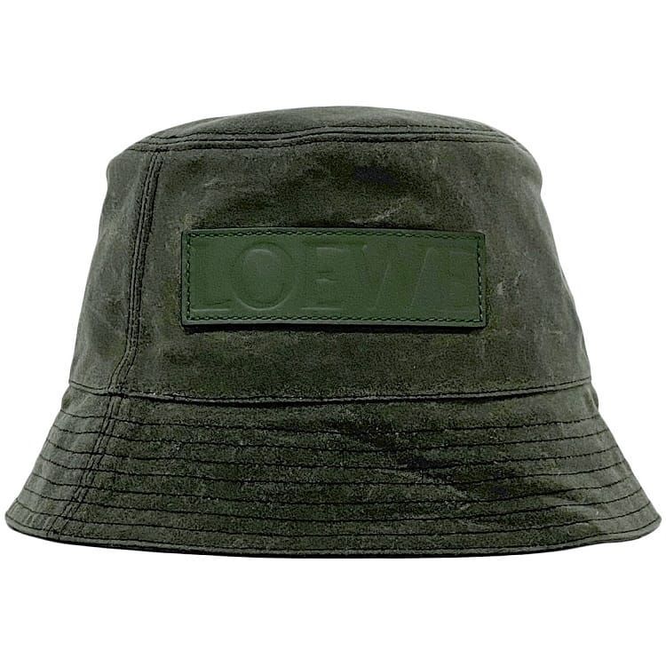 ロエベ バケット ハット ec-22062 カーキ グリーン K820HB1X75 未使用 美品 ワックスキャンバス 拍卖