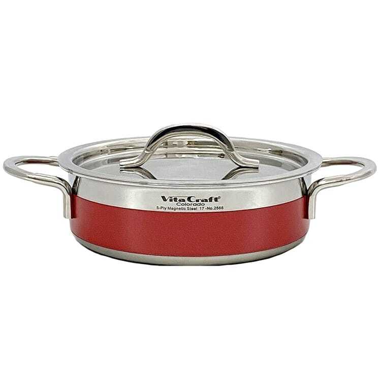 ビタクラフト 両手鍋 ec-22307 シルバー レッド コロラド 2566 美品 5層 マグネットスティール 中古 拍卖