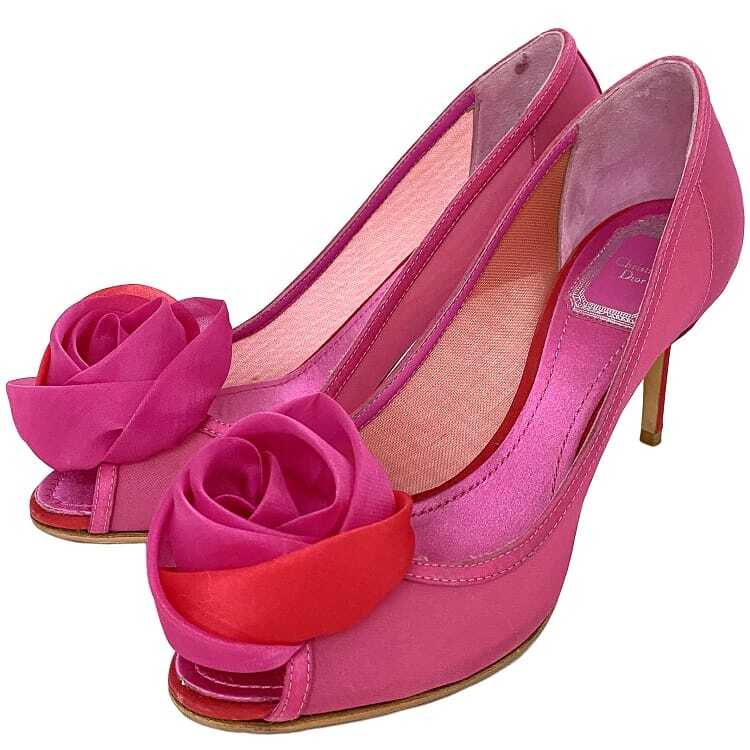 クリスチャン ディオール パンプス ピンク ec-20469 24.0cm 美品 メッシュ 中古 Christian 拍卖