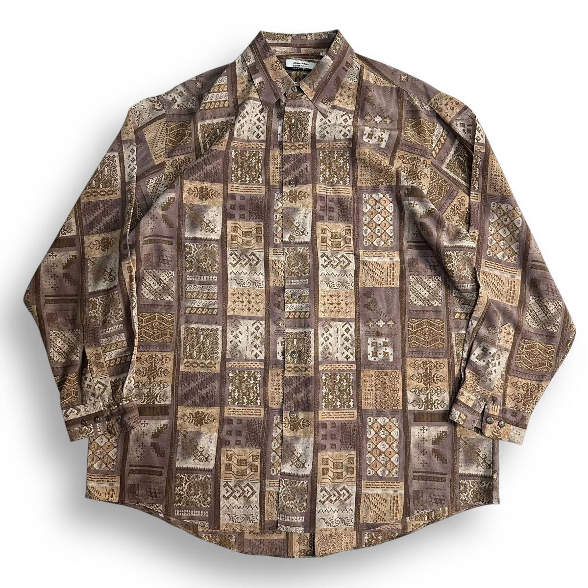 貴重【JEAN-LOUIS SCHERRER】ジャン=ルイ・シェレル VINTAGE 80s 90s 総柄 アートデザイン レトロポリシャツ ビンテージ古着拍卖