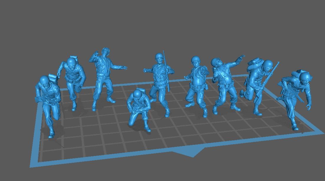 1/144レジンキット 未塗装 WWⅡ アメリカ軍 兵士フィギュア9体 突撃 ワールドタンクミュージアム 【同梱可能】230304拍卖