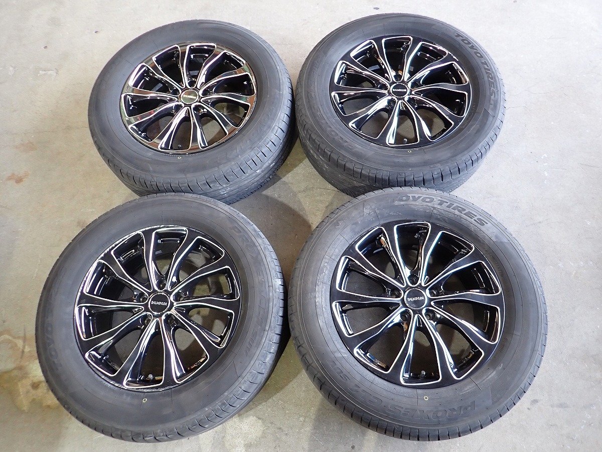 YS16525【送料無料225/65R17】CX-8 CX-5 CR-V ヴァンガードなどへ 2021年製 TY 中古夏タイヤセット ■17×7J 114.3/5H ET53■拍卖