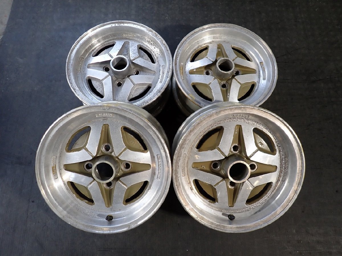 RK6600【送料無料14インチ】4本 ニッサン純正 S130 フェアレディZ純正 旧車 当時物 中古ホイール ■14×5.5J 114.3/4H ET15■拍卖