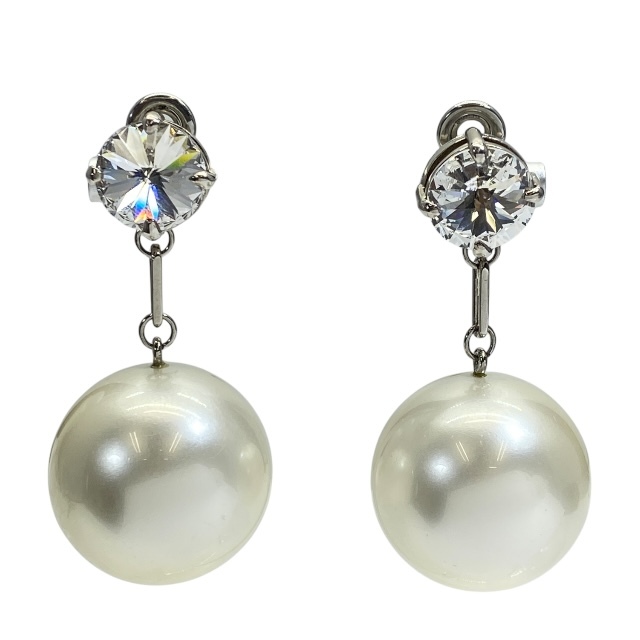 miumiu ミュウミュウ イヤリング アクセサリー 小物 パール クリスタル クリア ホワイト拍卖