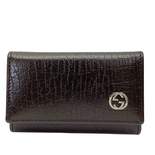 【美品】GUCCI グッチ 115225 6連 キーケース キーフック コンパクト レザー ブラウン拍卖