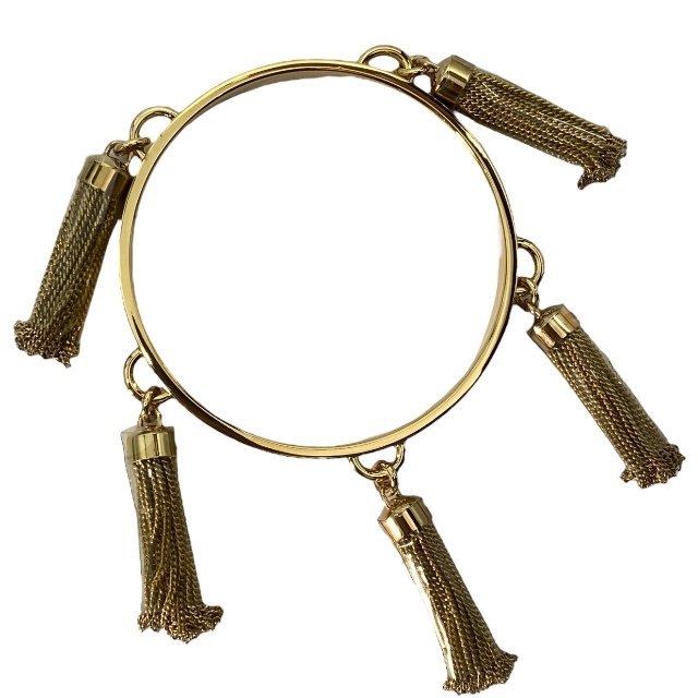 BURBERRY バーバリー ブレスレット アクセサリー バングル フリンジ 小物 ロゴ GP ゴールド拍卖