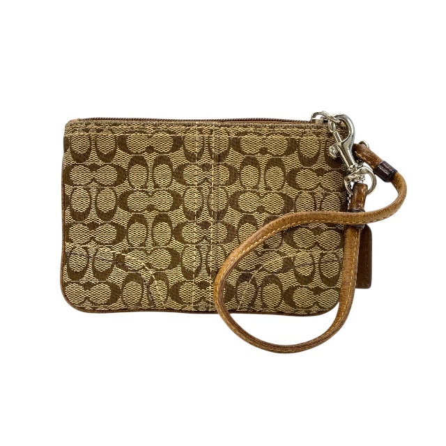 COACH コーチ リストレット ポーチ 小物入れ ミニポーチ マルチポーチ シグネチャー キャンバス ベージュ拍卖