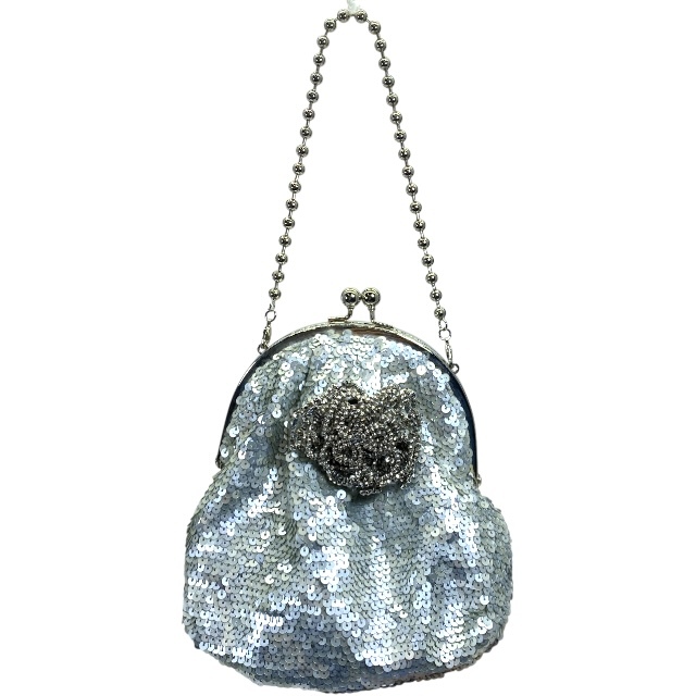 ANTEPRIMA アンテプリマ ポーチ 小物入れ マルチポーチ がま口 スパンコール シルバー拍卖