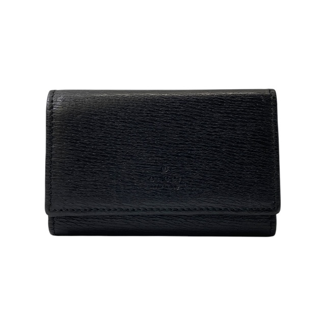 GUCCI グッチ 04579 6連 キーケース コンパクト ロゴ レザー ブラック拍卖