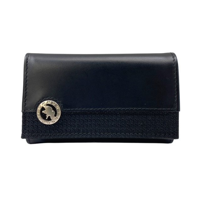 HUNTING WORLD ハンティングワールド 6連 キーケース コンパクト 小物 ロゴ レザー ブラック拍卖