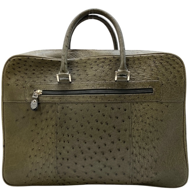 JRA ビジネスバッグ トートバッグ ショルダーバッグ 2wayバッグ ボストンバッグ 斜め掛け オーストリッチレザー カーキ系拍卖