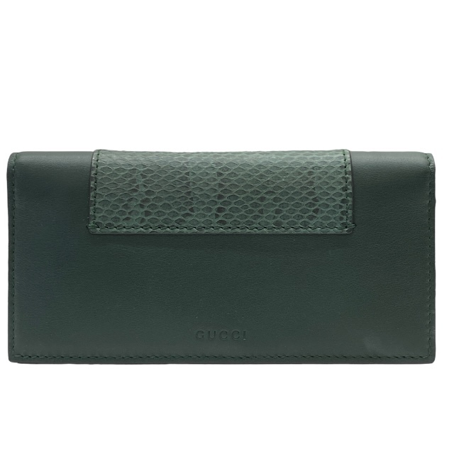 GUCCI グッチ 386886 財布 長財布 ロングウォレット 二つ折り財布 折財布 札入れ ロゴ レザー パイソン グリーン拍卖