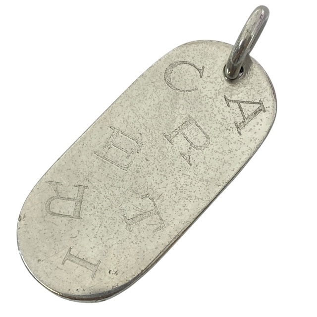 Cartier カルティエ ペンダントトップ ネックレストップ ドッグタグ チャーム ロゴプレート メタル シルバー拍卖