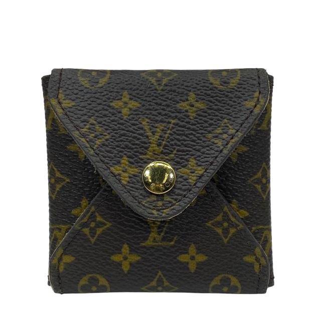LOUIS VUITTON ルイヴィトン カフスケース ジュエリーケース アクセサリーケース コンパクト スクエア型 モノグラムレザー ブラウン拍卖