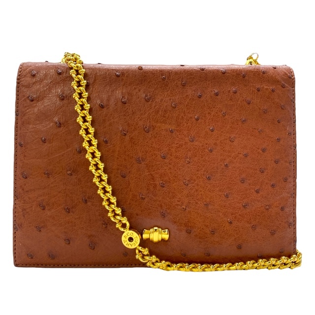 TIFFANY&Co. ティファニー ショルダーバッグ クロスボディバッグ チェーンバッグ ヴィンテージ 肩掛け 斜め掛け オーストリッチ ブラウン拍卖