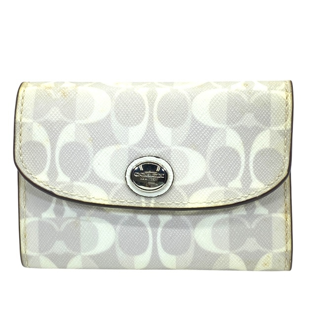 COACH コーチ 6連 キーケース キーフック シグネチャー ロゴ レザー ホワイト拍卖