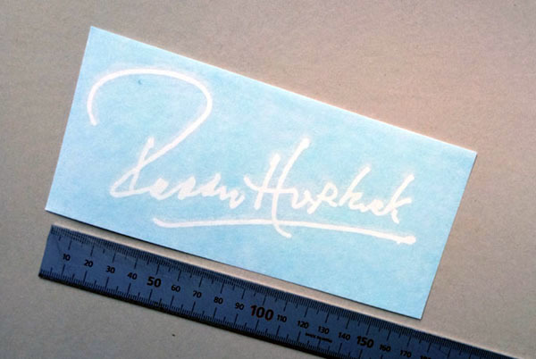 パディー ホプカーク サイン カッティング文字ステッカー 白文字 (15.7cm) ミニクーパー拍卖