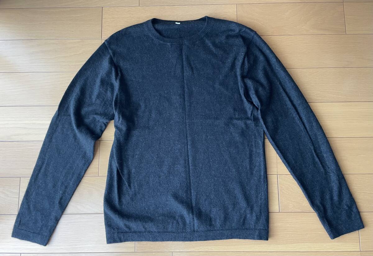 ★無印良品(MUJI) カシミヤセーター(ダークグレー)Mサイズ拍卖