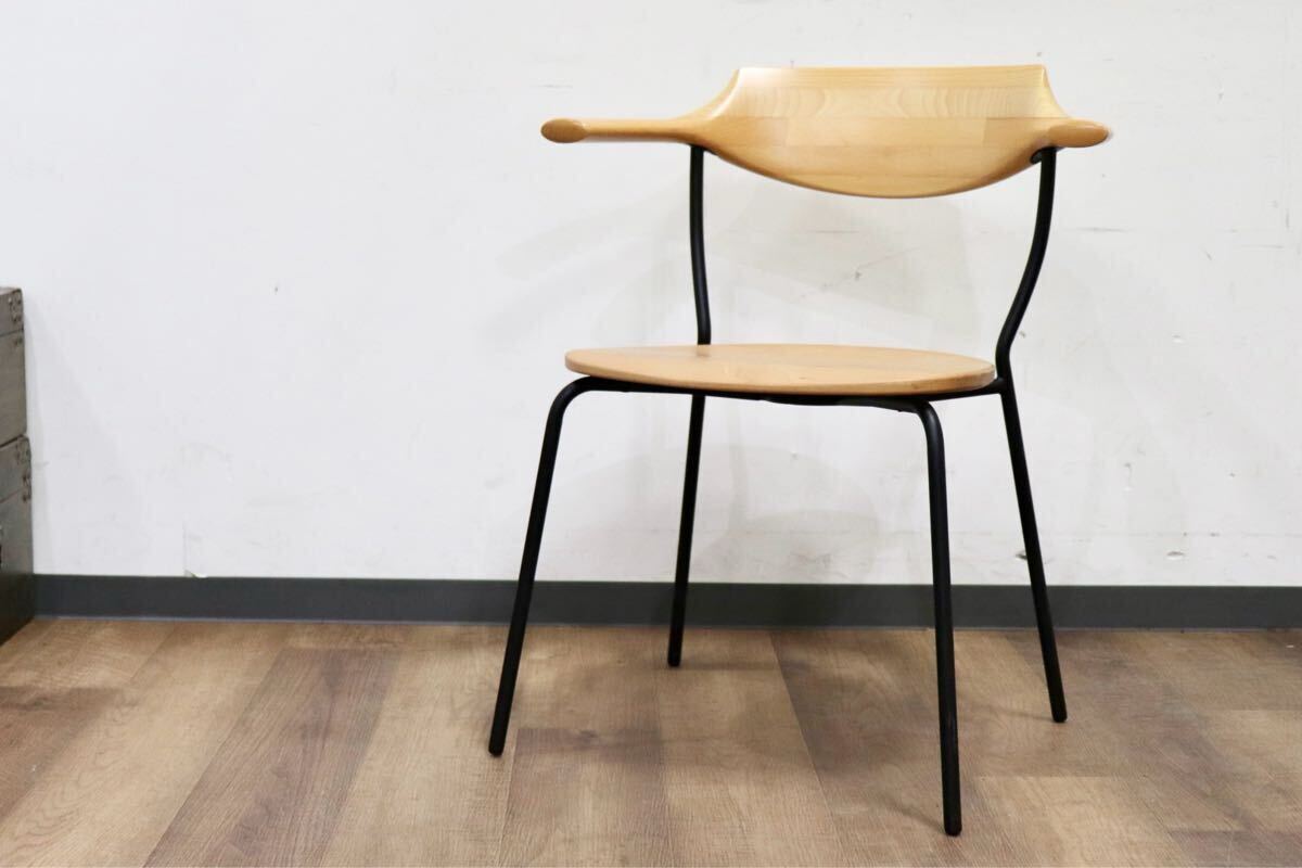 GMHO132A○アトリエ木馬 / ATELIER MOKUBA TRI chair トライチェア アームチェア 椅子 ビーチ無垢材 定価9.7万拍卖