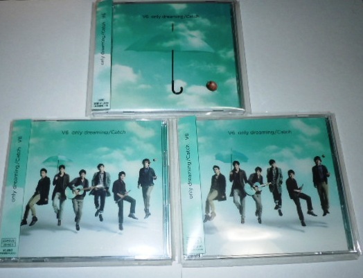【 V6 】CD 3枚セット only dreaming / Catch 初回生産限定VISUAL盤 & 初回生産限定MUSIC盤 & 通常盤拍卖