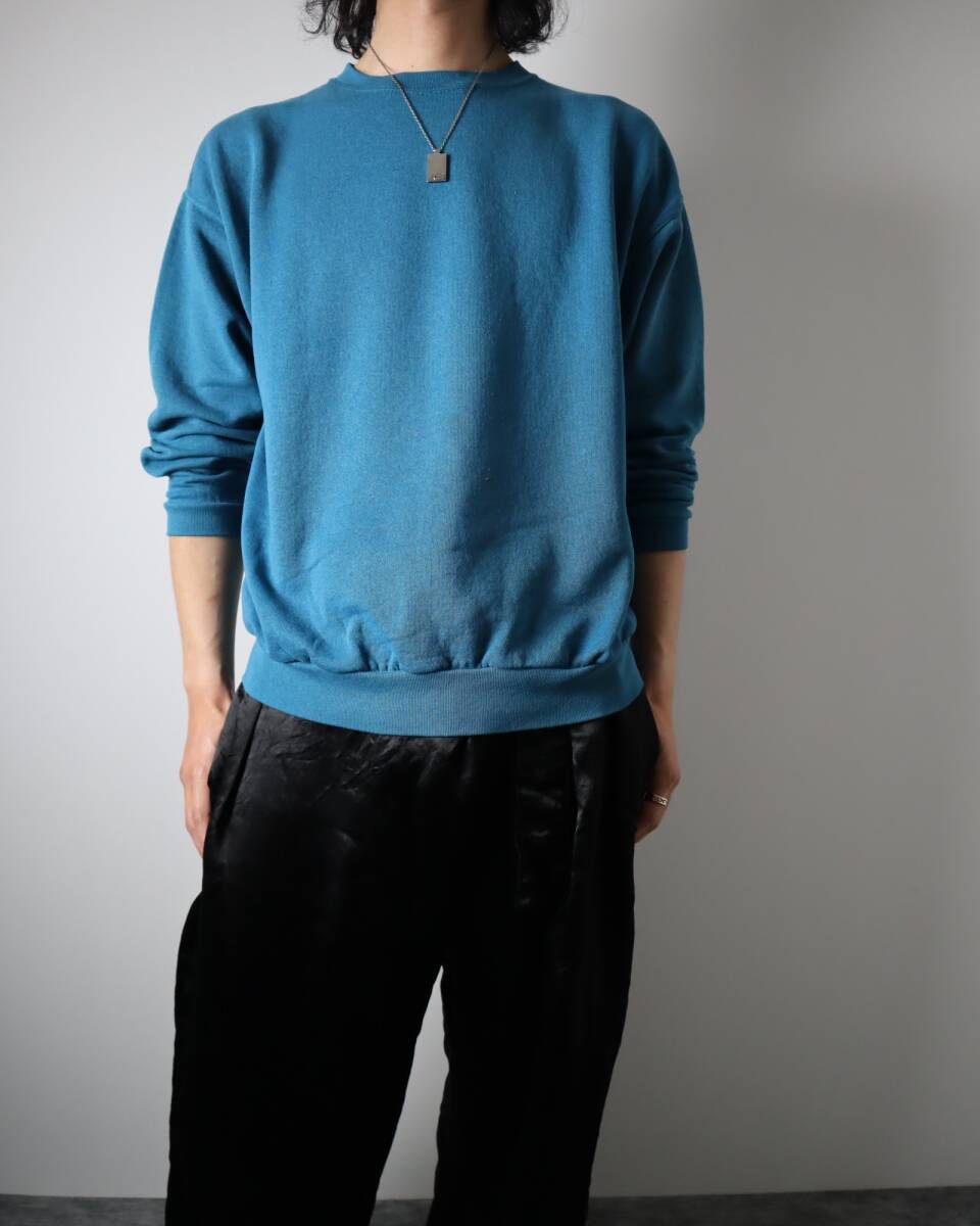 SW79 USA made 1990s TULTEX vivid color plain sweatshirt blue 90年代 タルテックス ビビッドカラー 無地 裏起毛 スウェット USA製 L拍卖