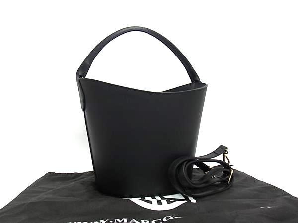 ■新品同様■ MARCO BIANCHINI マルコビアンキーニ レザー 2WAY クロスボディ ショルダー ハンドバッグ 斜め掛け ブラック系 FL0459拍卖