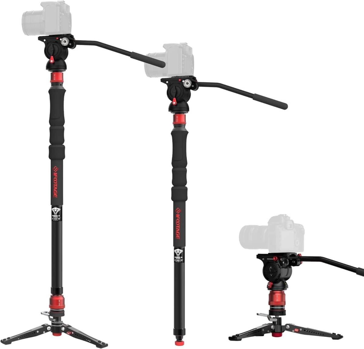 IFOOTAGE Strike A150S-Ⅲ ワンタッチ昇降一脚 雲台付き拍卖