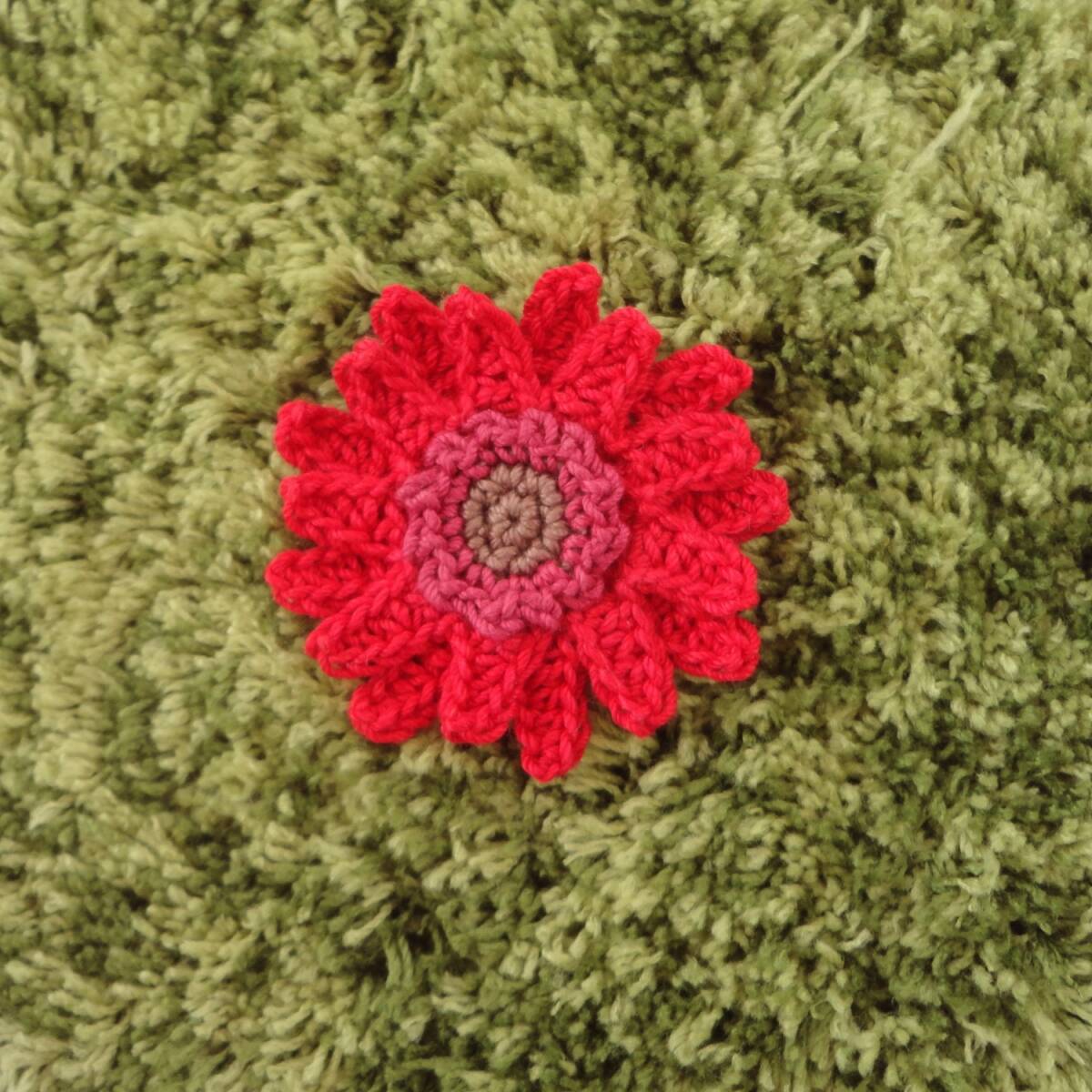 ガーベラのブローチ*RD*レース編み*ハンドメイド*b750∴再販×4∴拍卖