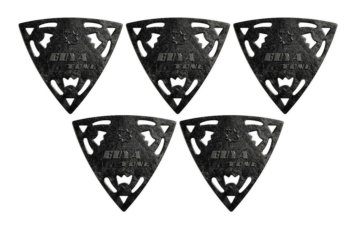★Guyatone ST25CF2/5枚カーボン素材 シャープトライアングル おにぎり型Crystal Fragment Pick 2★新品送料込/メール便拍卖