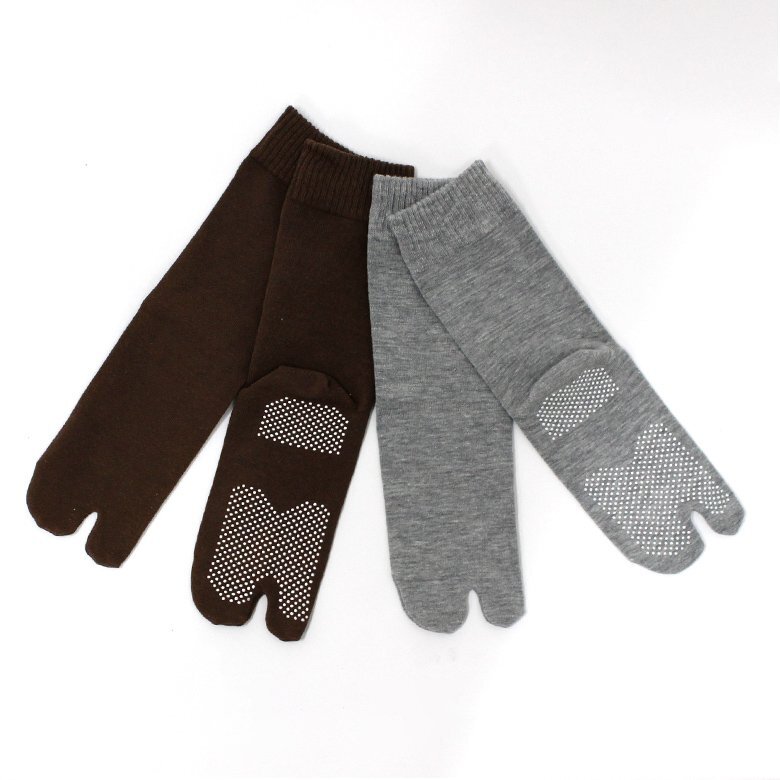 日本製 足袋型靴下 (モカ/2足セット) 滑り止め付き 口ゴムゆったり 滑り止め 蒸れ防止 足袋 靴下 セッタ タビックス たび タビ靴拍卖