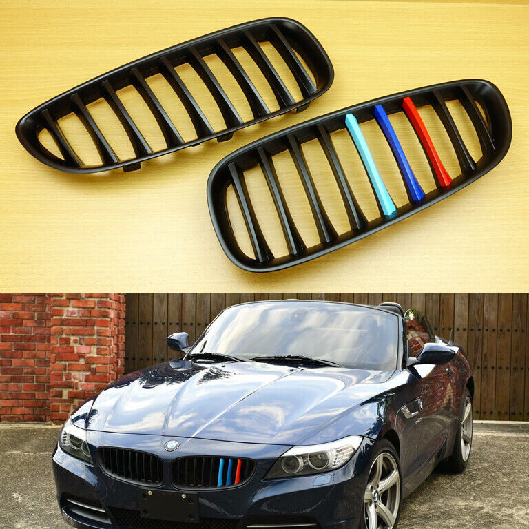 最上級品質▲BMW E89 Z4 フロントグリル 艶消黒+Mカラー 3色 セット ABS製 シングルバー 2009-2016 マットブラック拍卖