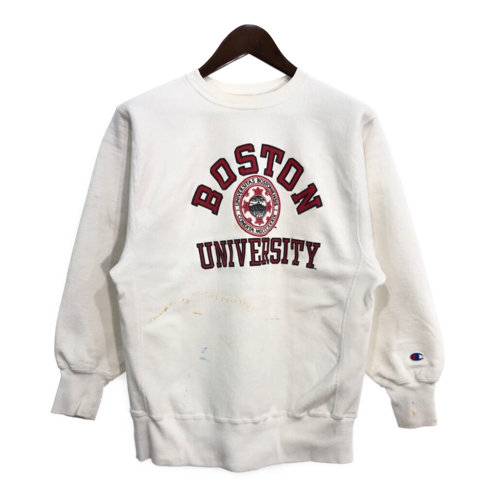 90年代 USA製 Champion チャンピオン REVERSE WEAVE リバースウィーブ スウェット カレッジ ホワイト (メンズ XL) 中古 古着 T4501拍卖