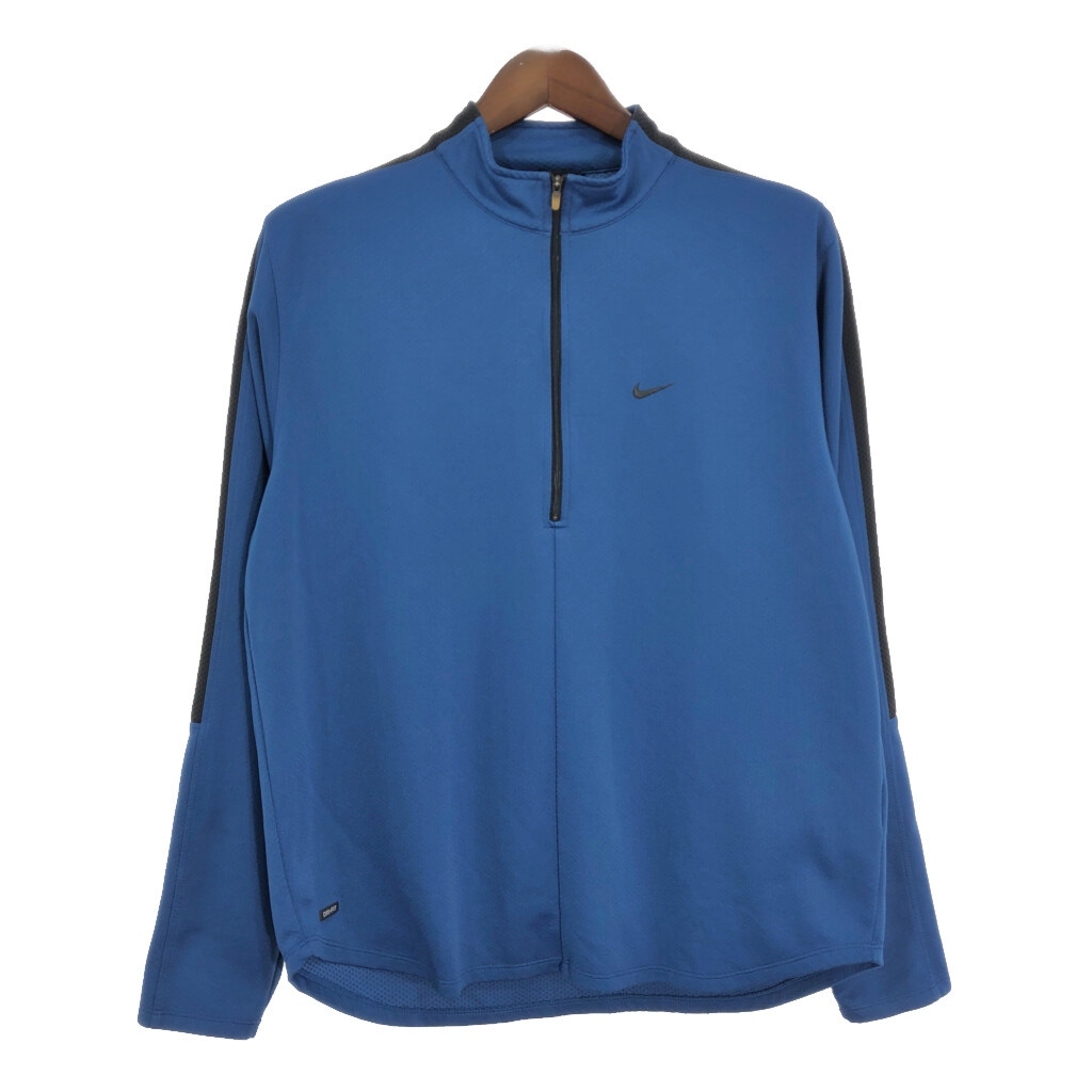 NIKE ナイキ DRI-FIT メッシュTシャツ スポーツ ワンポイントロゴ ブルー(メンズ L )中古 古着 T5385拍卖