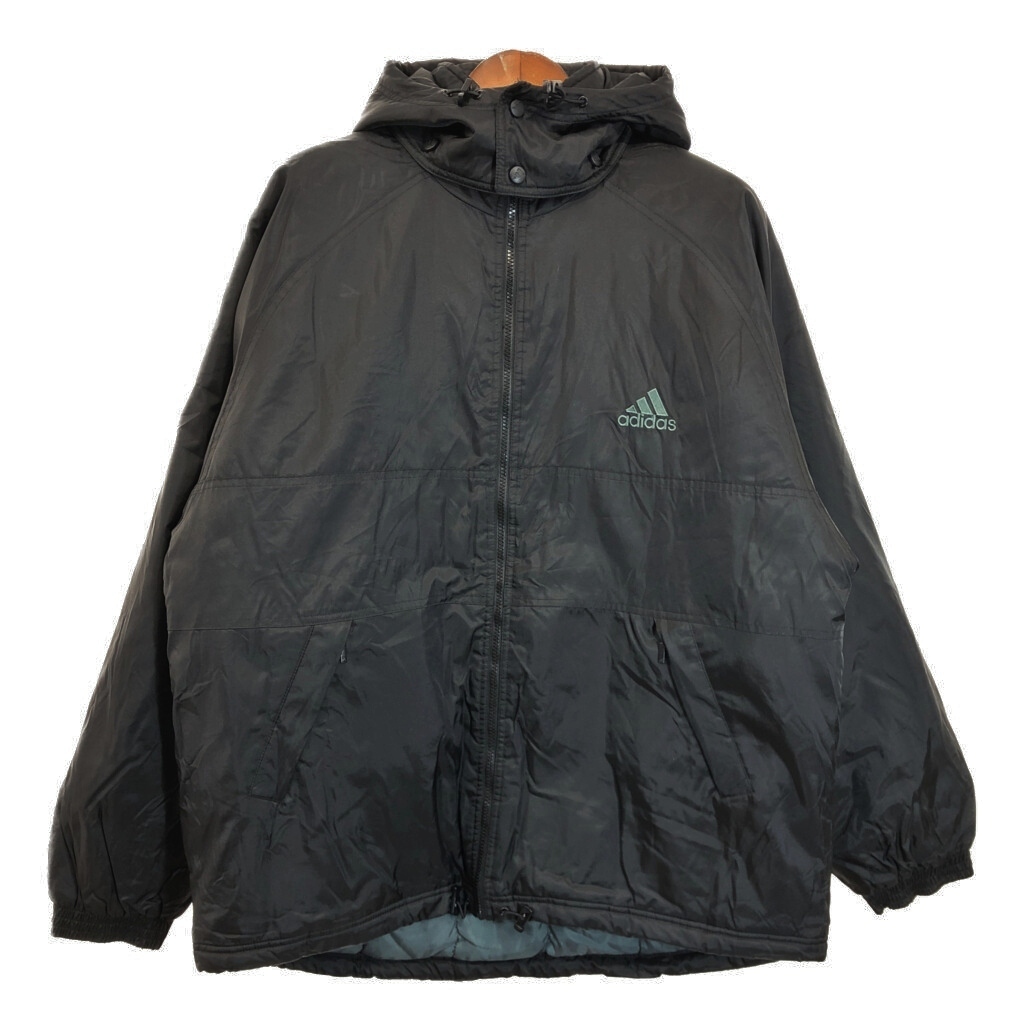 90年代 adidas アディダス 中綿 ナイロンジャケット スポーツ ブラック(メンズ L )中古 古着 T2759拍卖