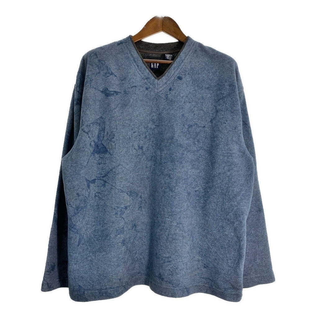00年代 GAP ギャップ Vネック フリース スウェット 大きいサイズ ネイビー(メンズ XXL )中古 古着 T2783拍卖