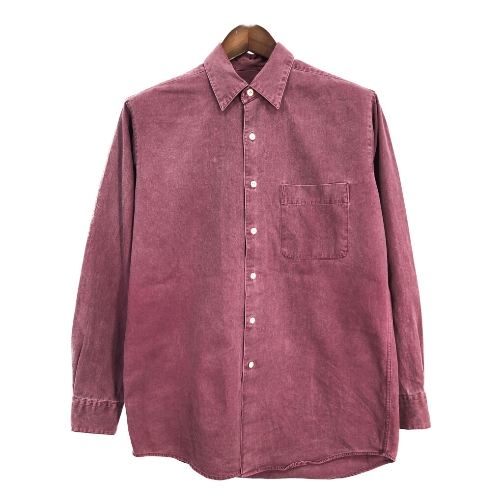 90年代 J.CREW ジェイクルー 長袖シャツ ワインレッド(メンズ S)中古 古着 T3856拍卖