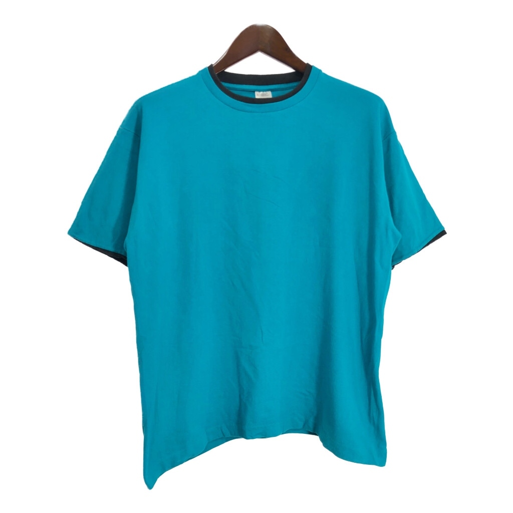 90年代 USA製 FRUIT OF THE LOOM フルーツオブザルーム 半袖Tシャツ 無地 ターコイズブルー(メンズ L )中古 古着 T6141拍卖