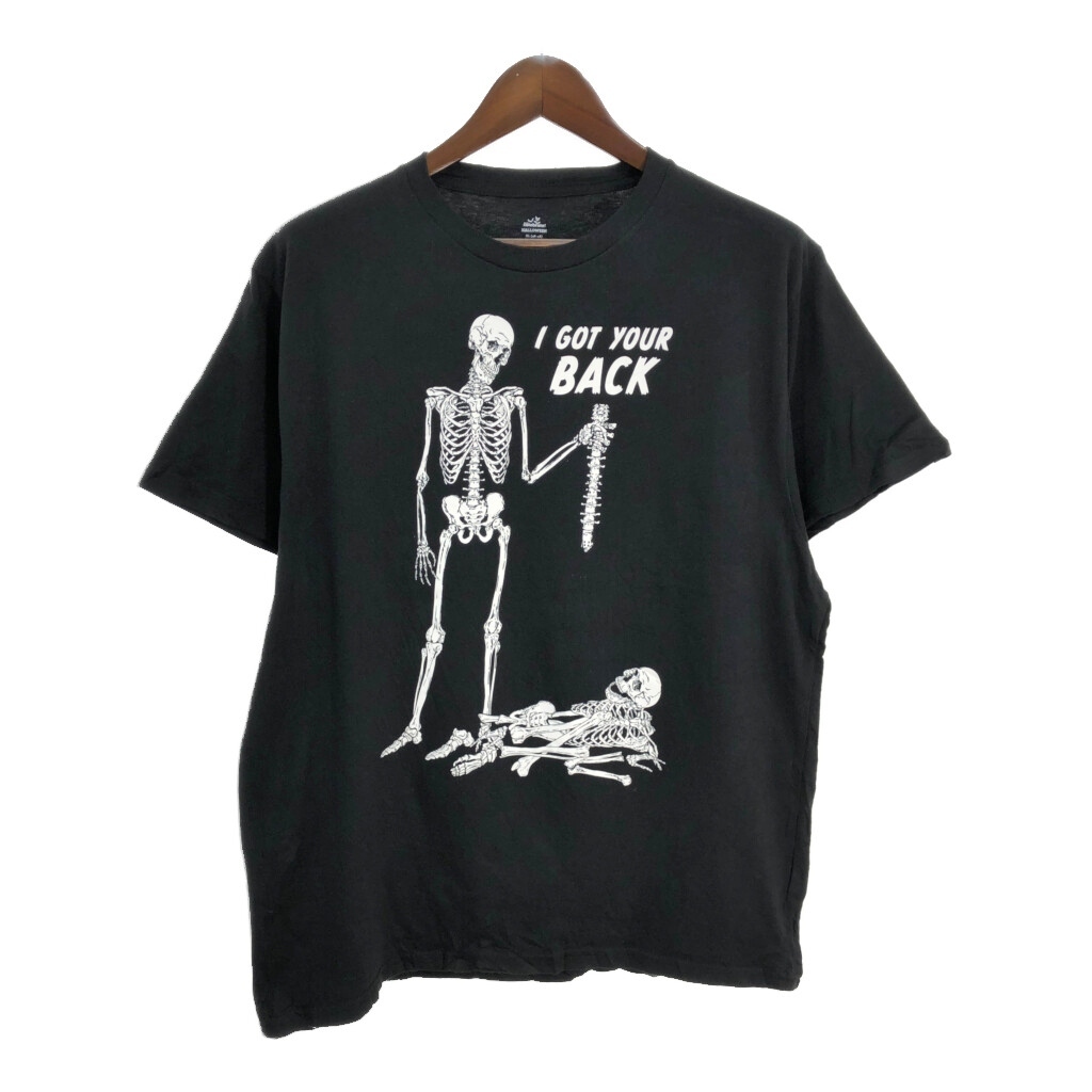 celebrate! HALLOWEEN スケルトン 半袖Tシャツ ブラック(メンズ XL)中古 古着 T6536拍卖