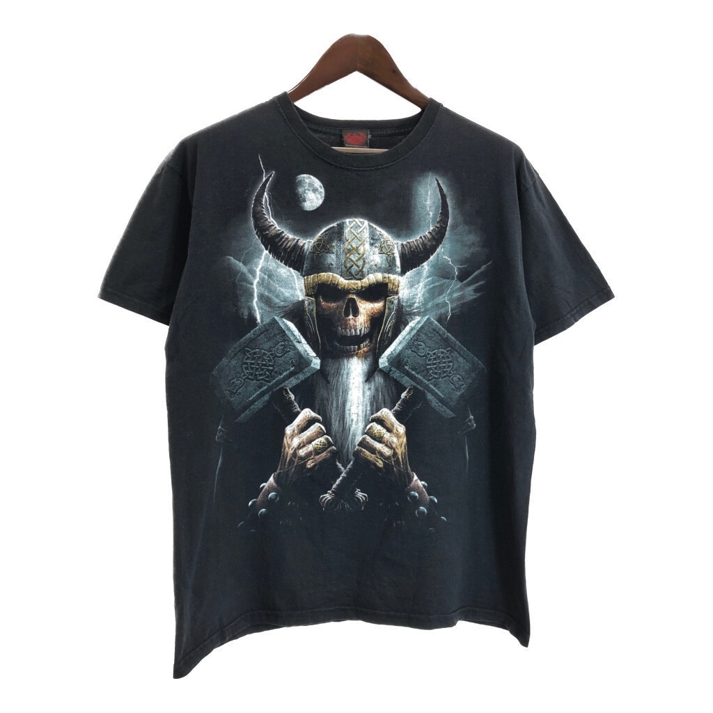 SPIRAL 半袖Tシャツ ブラック(メンズ L)中古 古着 T6649拍卖