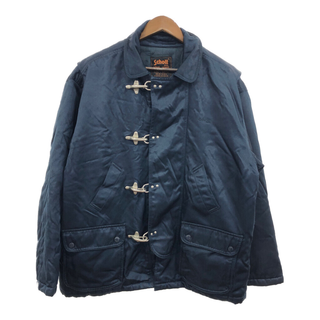 Schott ショット ナイロン ファイヤーマンジャケット ネイビー (メンズ L) 中古 古着 Q7131拍卖