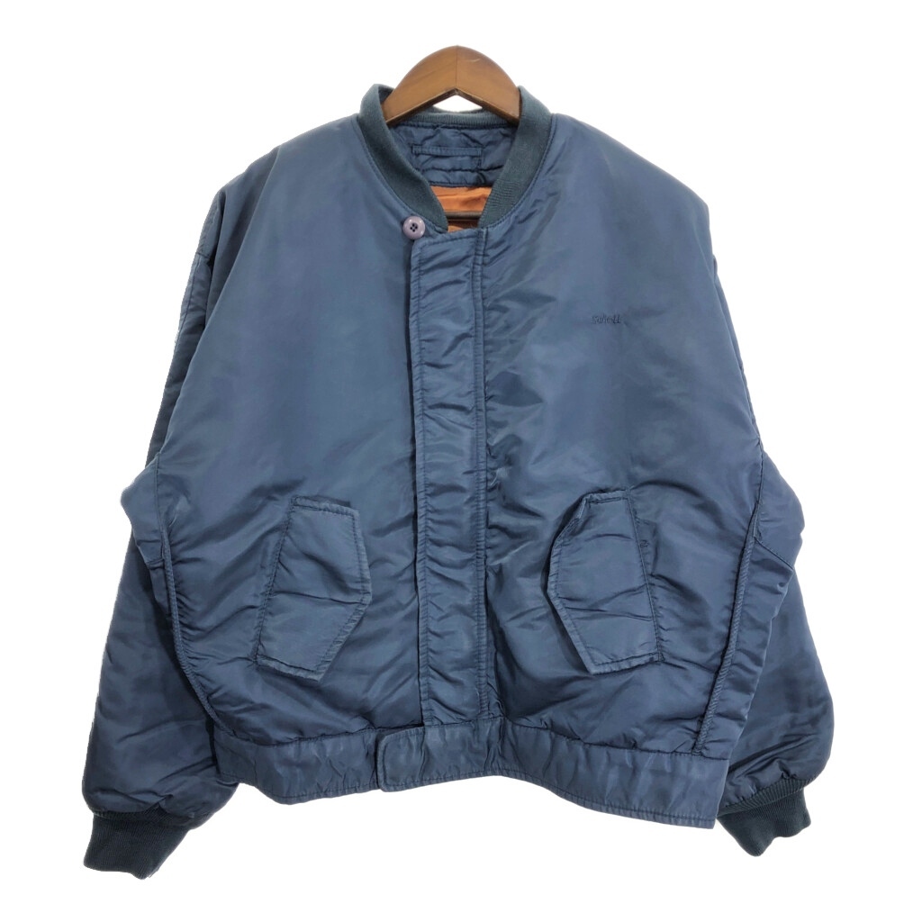 Schott ショット 中綿 ナイロン ジャケット ミリタリー ブルー (メンズ LARGE) 中古 古着 R0249拍卖