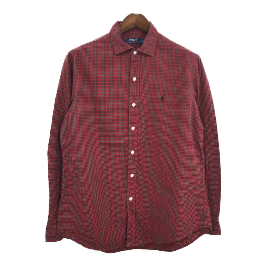 RALPH LAUREN ラルフローレン 長袖シャツ タータンチェック レッド(メンズ L)中古 古着 T5869拍卖