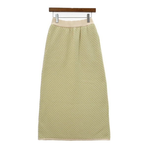 ROKU ジャガードニットスカート 8624-299-0100 タイトスカート ロングスカート 総柄 レディース サイズ38 グリーン ロク ボトム IL14390■拍卖