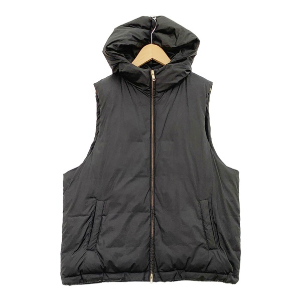 SETENS×MMN 別注 フード付き中綿ベスト E225JV021 ジップアップ 無地 レディース フリーサイズ ブラック セテンス アウター IL13953■拍卖