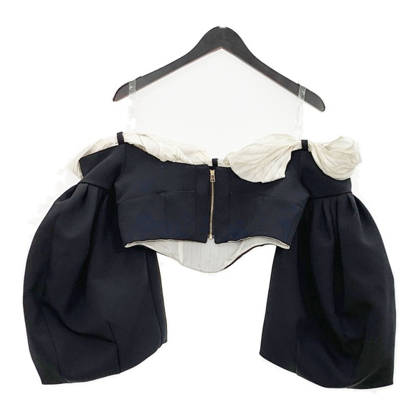 AKIKO AOKI simon-04. 23AW ビスチェ オフショルダー パフスリーブ レディース フリーサイズ ブラック アキコアオキ トップス IL14461■拍卖