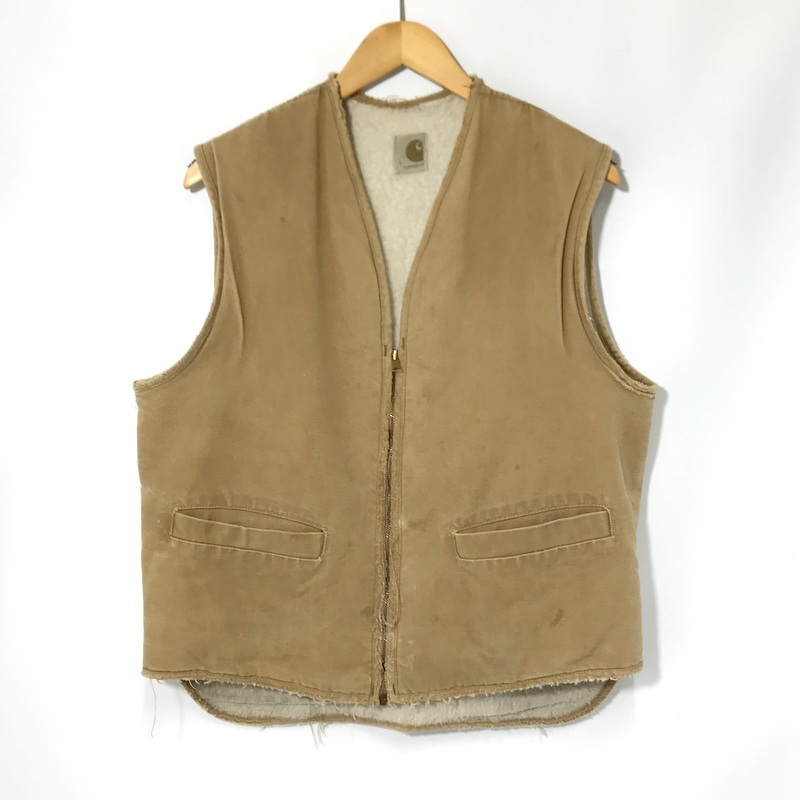 Carhartt 裏ボア ダックベスト ワークベスト ヴィンテージ ボアベスト ジップアップ アメカジ 古着 Lサイズ カーハート アウター A13190◆拍卖