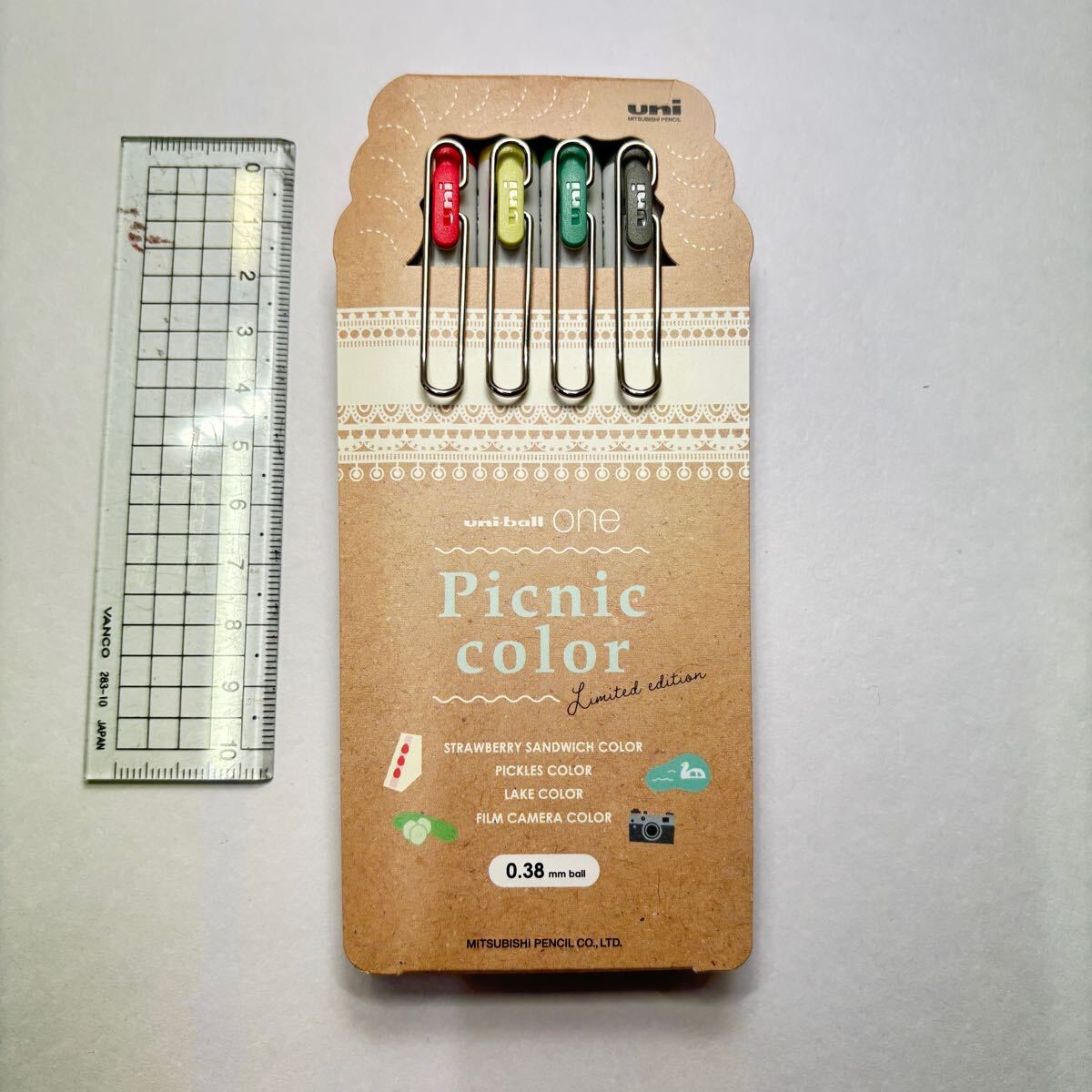 【新品未使用】【限定】文具店在庫品 三菱 ユニボール ワン 0.38mm ピクニックカラー 4色セット 441拍卖